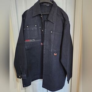 Vintage Men' Ecko Black Jean Casual Stree Wear Jacket Size Large.